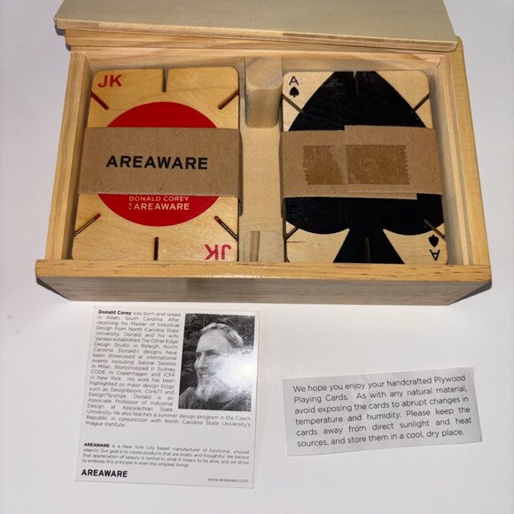 Donald Corey Areaware Plywood Playing Cards – Birch Wood Deck – New in Box - Picture 7 of 11
